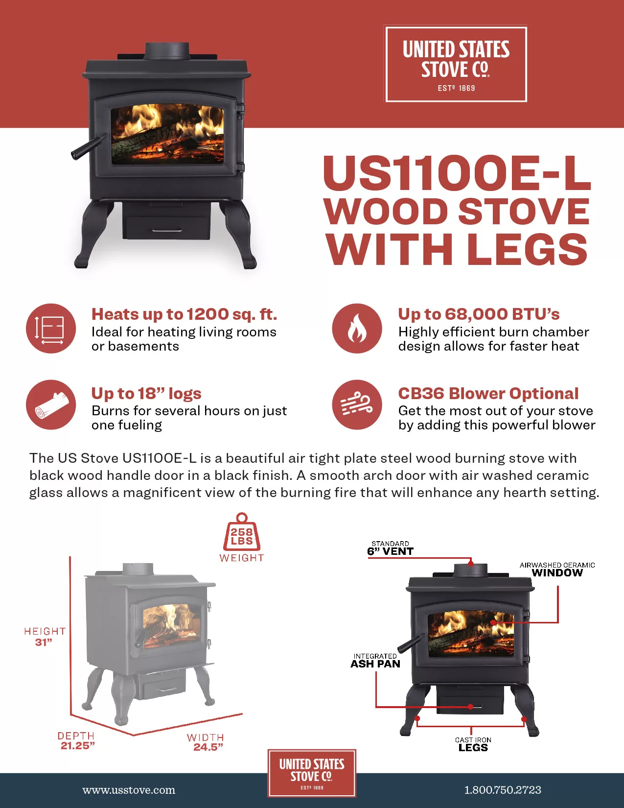 US Stove Company Outdoor 1-Burner Wood Manual Iron Outdoor Stove in the  Outdoor Burners & Stoves department at