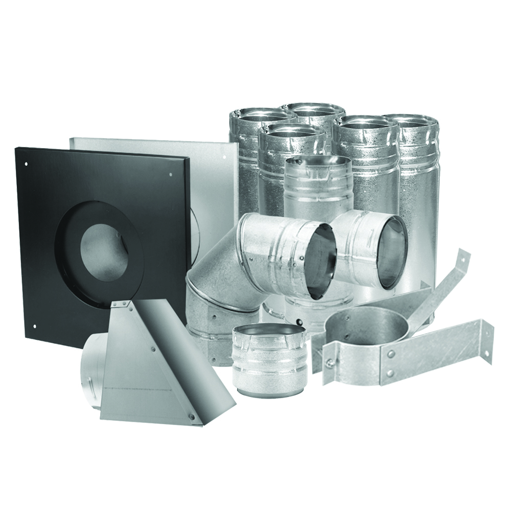 3 Pellet Stove Vent Pipe Kit For Horizontal Installs With A Vertical Rise  by Dura Vent Pro